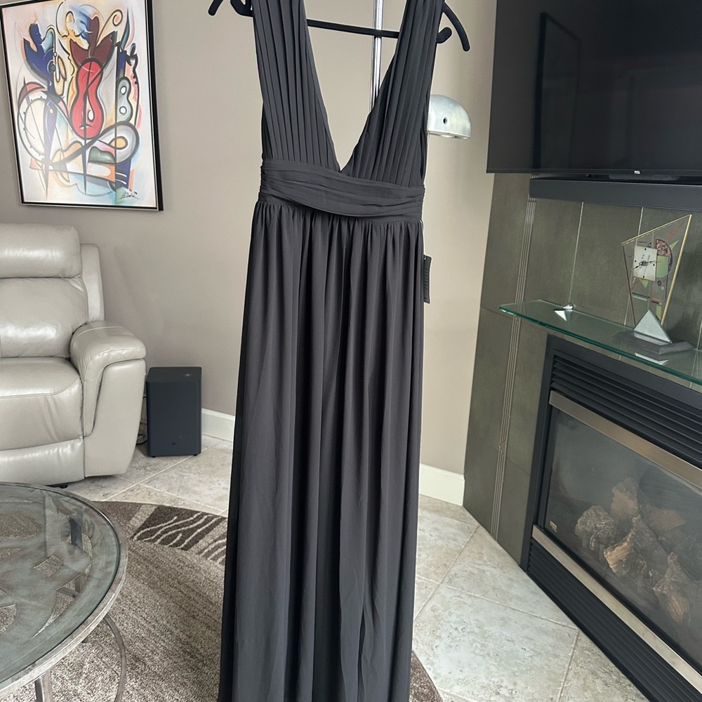 Nordstrom Black Pleated Wedding Dress